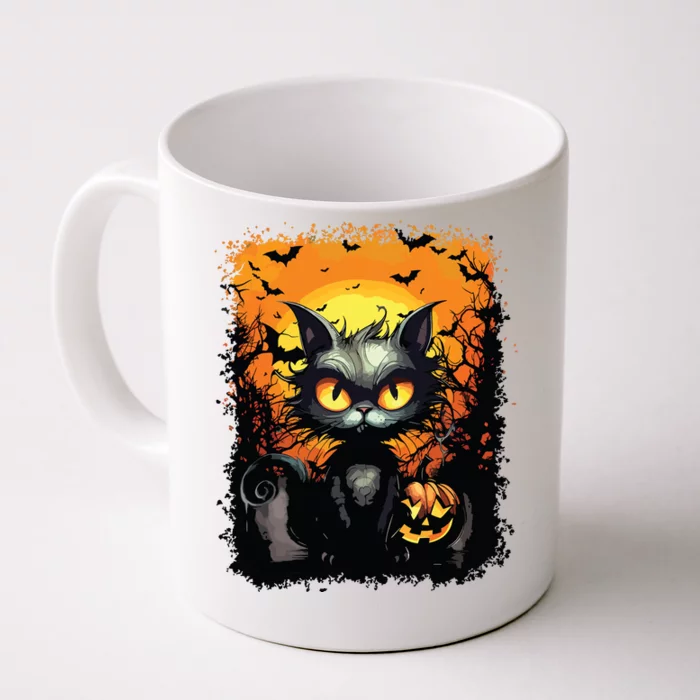 Halloween Cats Funny Cat Halloween Front & Back Coffee Mug