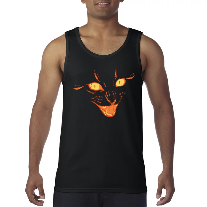 Halloween Cat Face Tank Top