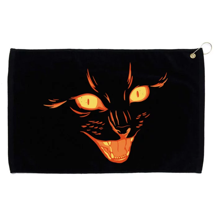 Halloween Cat Face Grommeted Golf Towel