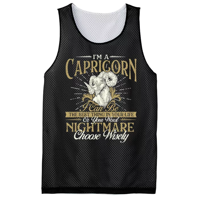 Horoscope Capricorn For  Funny Gift Mesh Reversible Basketball Jersey Tank