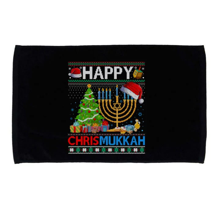 Happy Chrismukkah Funny Jewish Christmas Hanukkah Chanukah Microfiber Hand Towel