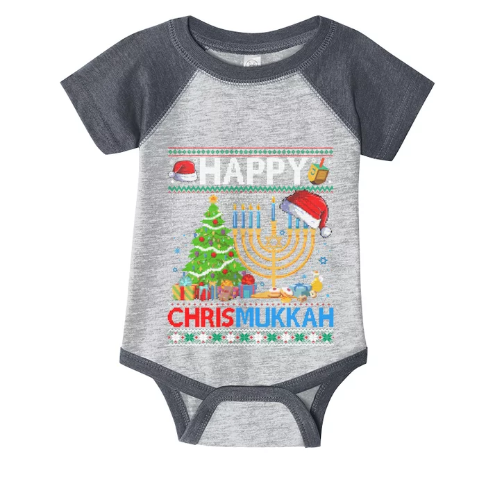 Happy Chrismukkah Funny Jewish Christmas Hanukkah Chanukah Infant Baby Jersey Bodysuit