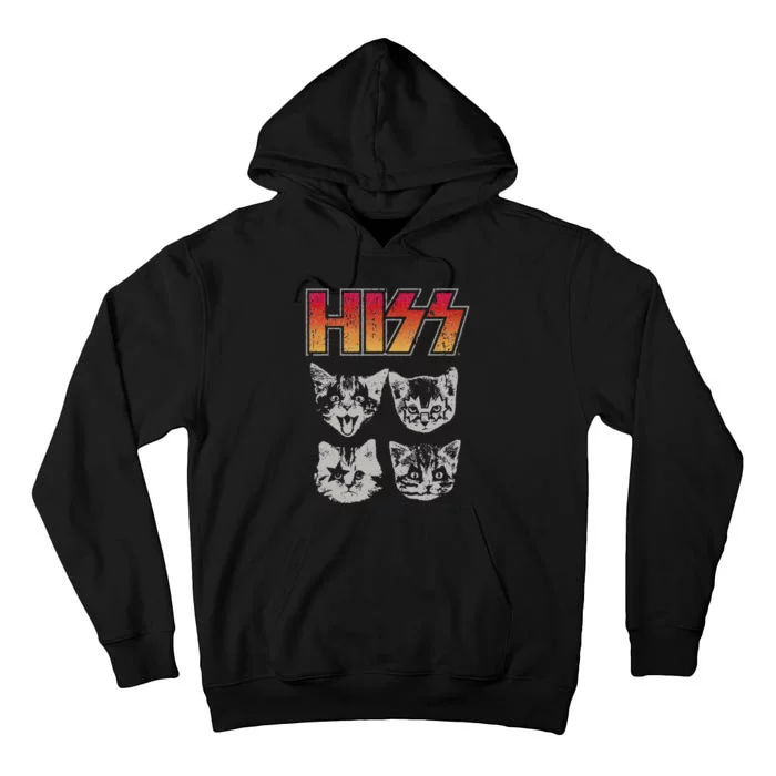 HISS Cat Funny Cats Kittens Rock Music Cat Lover Hiss Tall Hoodie