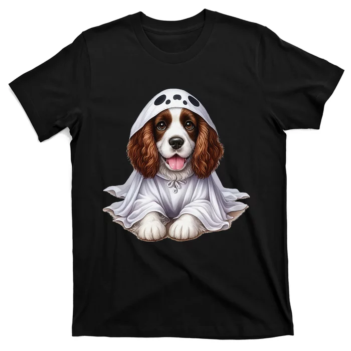 Halloween Costume Funny Ghost Dog English Springer Spaniel T-Shirt