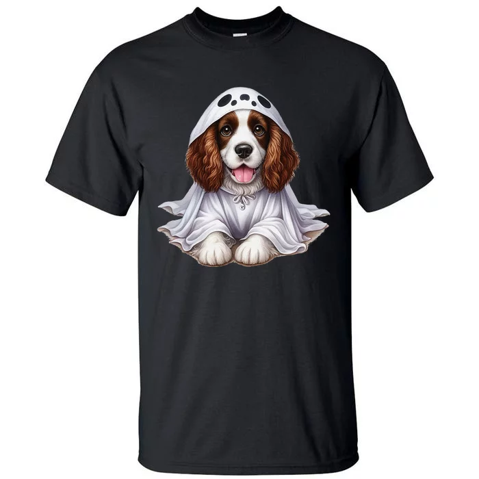 Halloween Costume Funny Ghost Dog English Springer Spaniel Tall T-Shirt