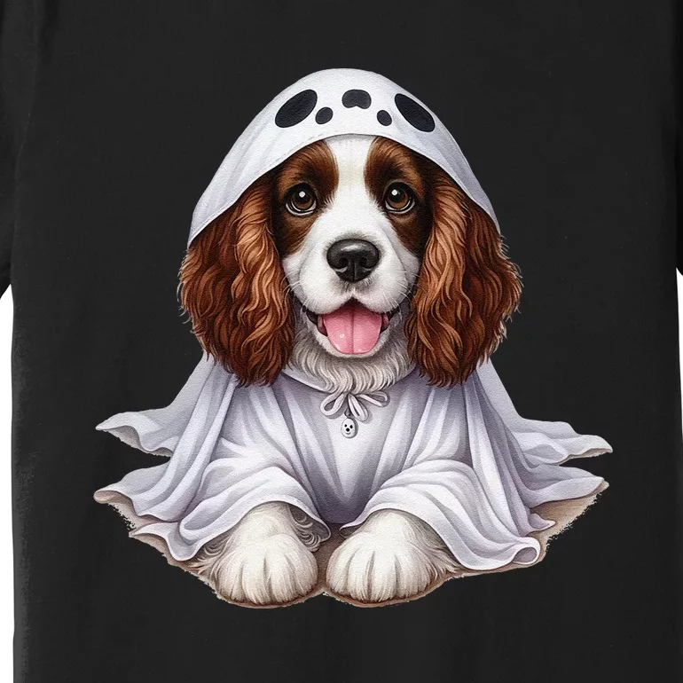 Halloween Costume Funny Ghost Dog English Springer Spaniel Premium T-Shirt