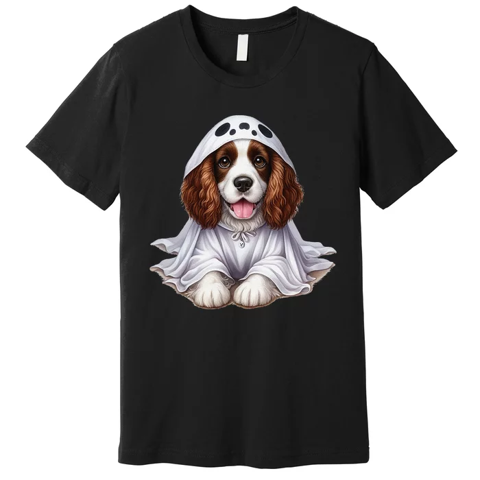 Halloween Costume Funny Ghost Dog English Springer Spaniel Premium T-Shirt