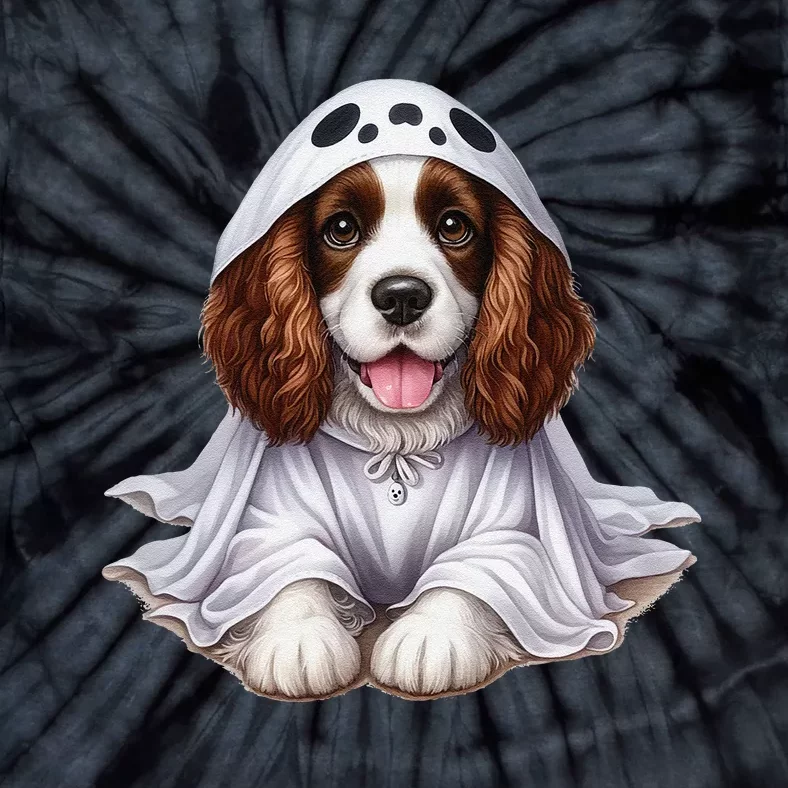 Halloween Costume Funny Ghost Dog English Springer Spaniel Tie-Dye T-Shirt