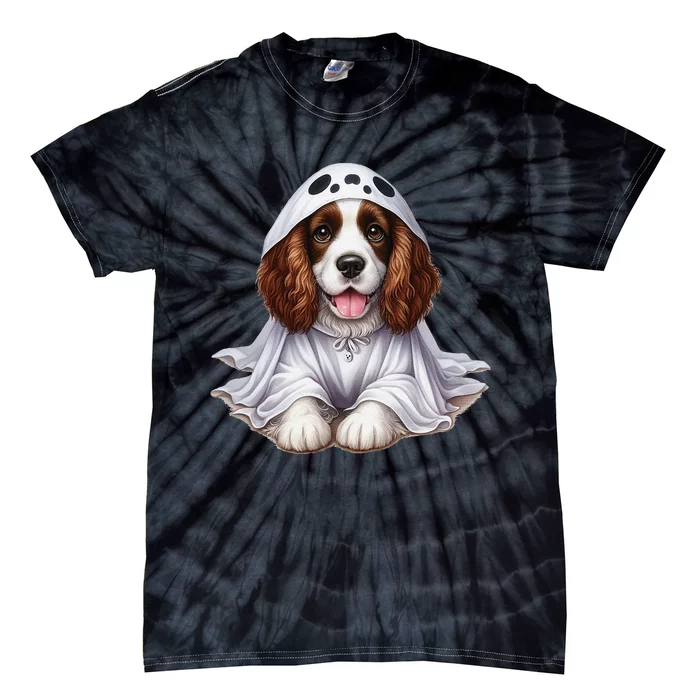 Halloween Costume Funny Ghost Dog English Springer Spaniel Tie-Dye T-Shirt