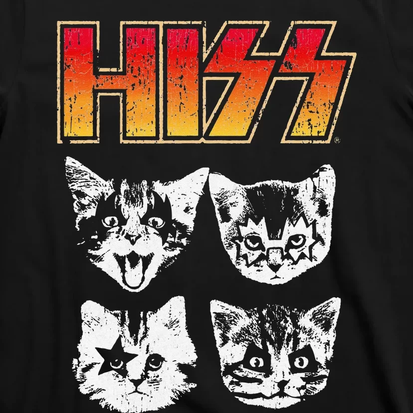 HISS Cat Funny Cats Kittens Rock Music Cat Lover Hiss T-Shirt