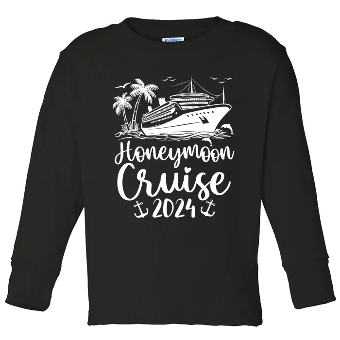 Honeymoon Cruise For Matching Couples 2024 Just Married Toddler Long Sleeve Shirt