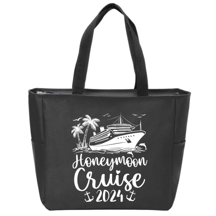 Honeymoon Cruise For Matching Couples 2024 Just Married Zip Tote Bag