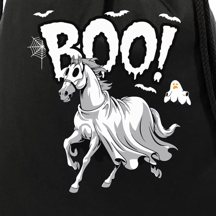 Horse Cosplay Ghost Boo Horse Ghost Halloween Drawstring Bag