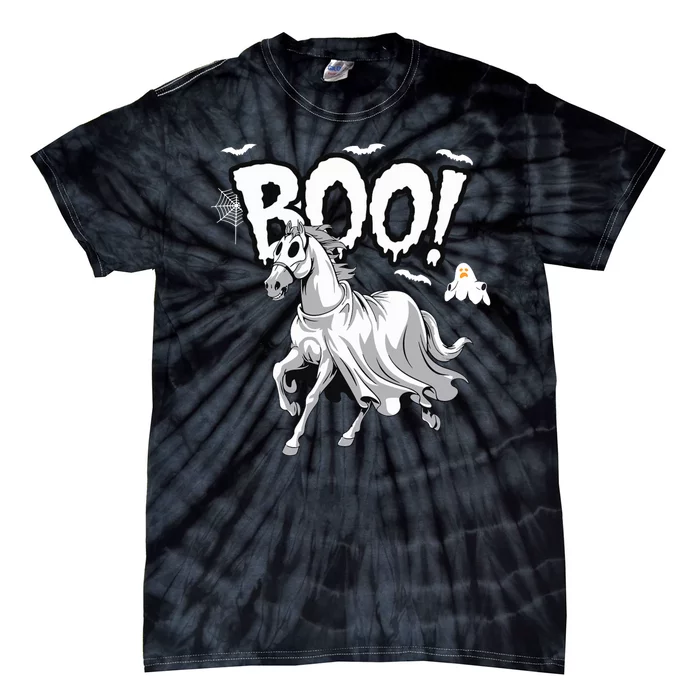 Horse Cosplay Ghost Boo Horse Ghost Halloween Tie-Dye T-Shirt