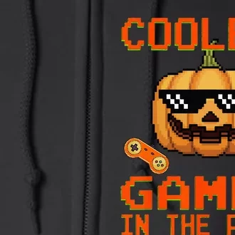 Halloween Coolest Gamer In The Patch Pumpkin Full Zip Hoodie