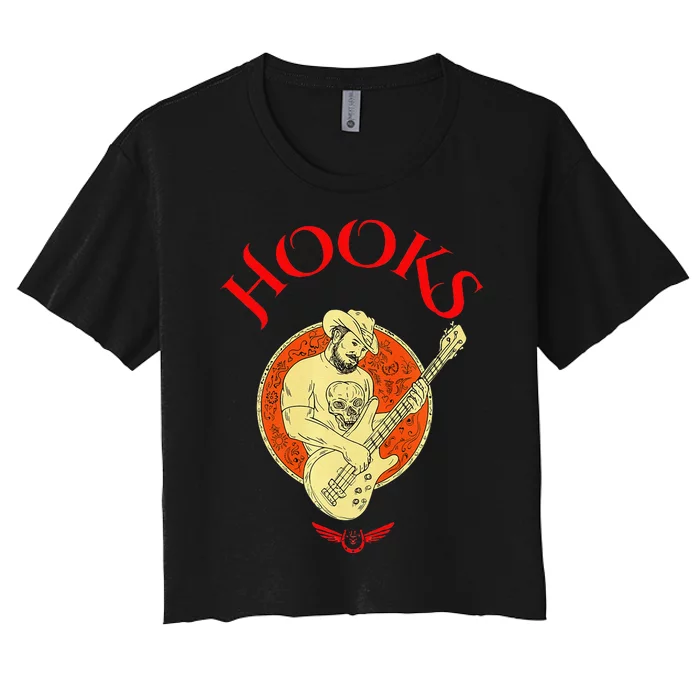 Hooks Cow & Guitar Women's Crop Top Tee