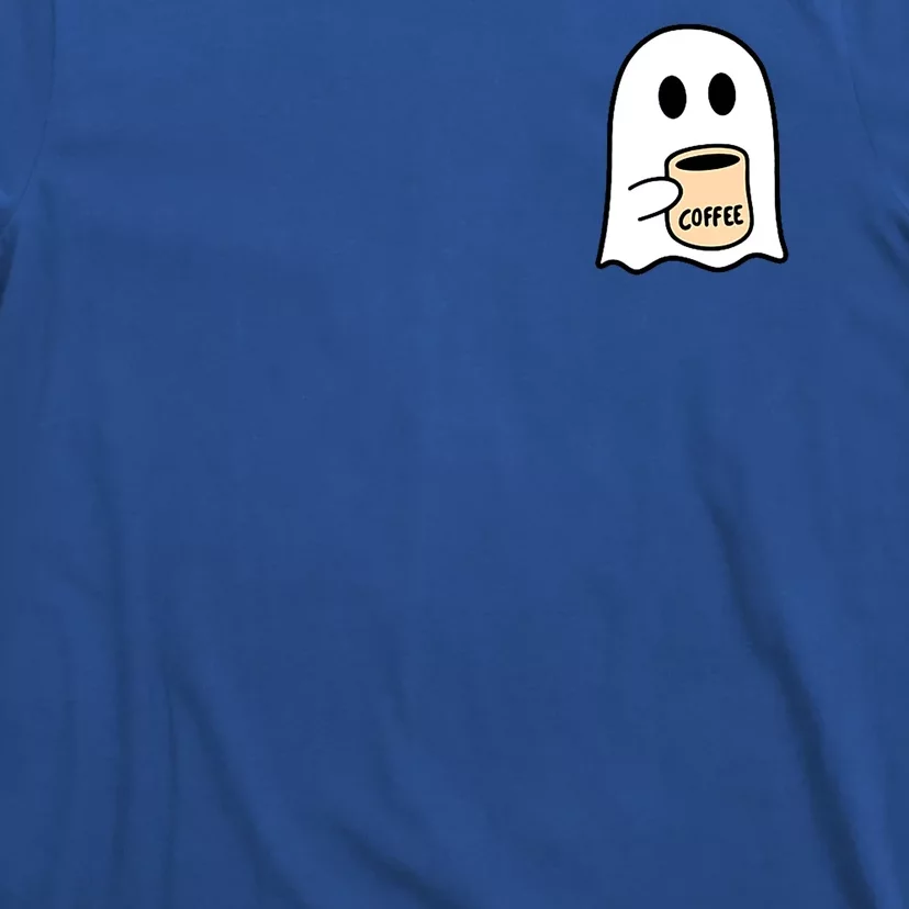 Halloween Costume Ghost Drinking Coffee Funny Coffee Lover Gift T-Shirt