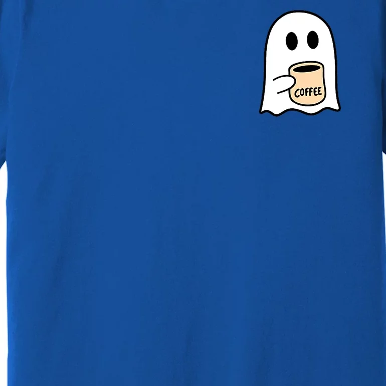 Halloween Costume Ghost Drinking Coffee Funny Coffee Lover Gift Premium T-Shirt