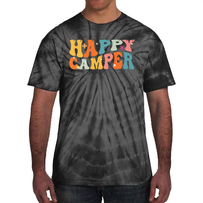 Happy Camper Groovy Camping Lover Outdoor Activities Camper Tie-Dye T-Shirt