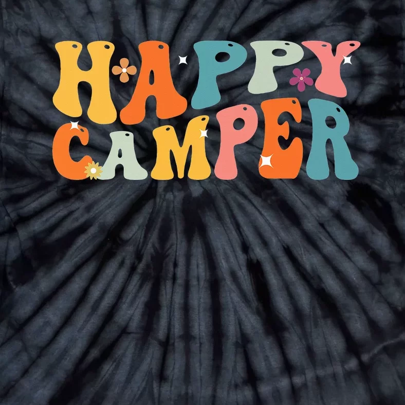 Happy Camper Groovy Camping Lover Outdoor Activities Camper Tie-Dye T-Shirt