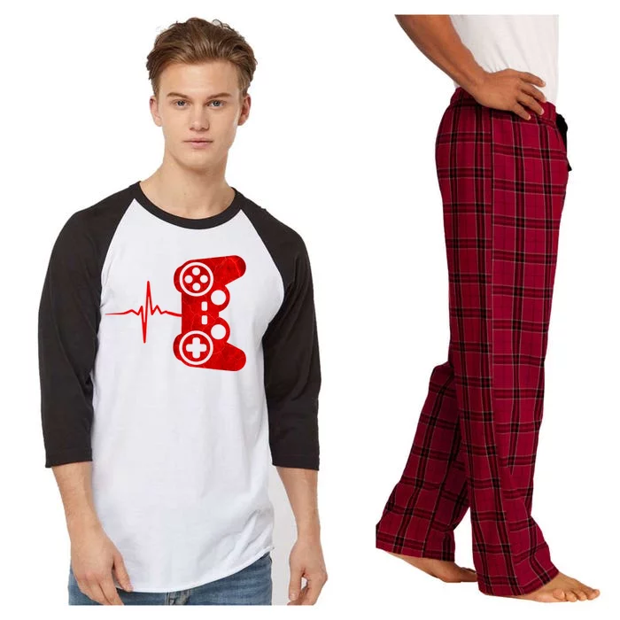 Heartbeat Controller Gamer Raglan Sleeve Pajama Set