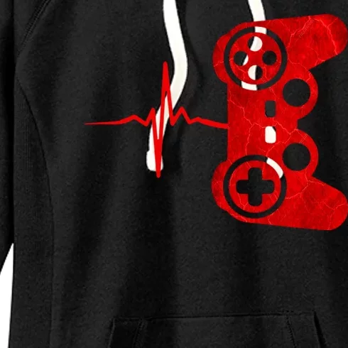 Heartbeat Controller Gamer Women's Fleece Hoodie