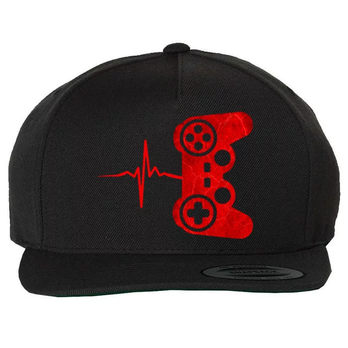 Heartbeat Controller Gamer Wool Snapback Cap