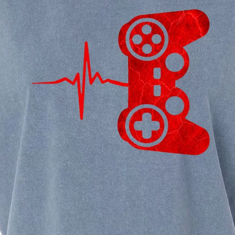 Heartbeat Controller Gamer Garment-Dyed Women's Muscle Tee