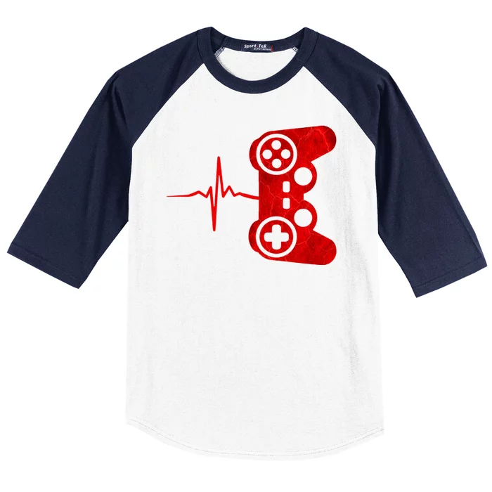 Heartbeat Controller Gamer Baseball Sleeve Shirt