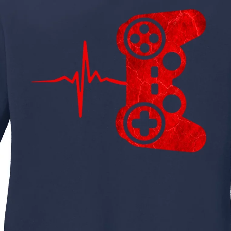 Heartbeat Controller Gamer Ladies Long Sleeve Shirt