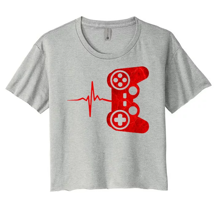 Heartbeat Controller Gamer Women's Crop Top Tee