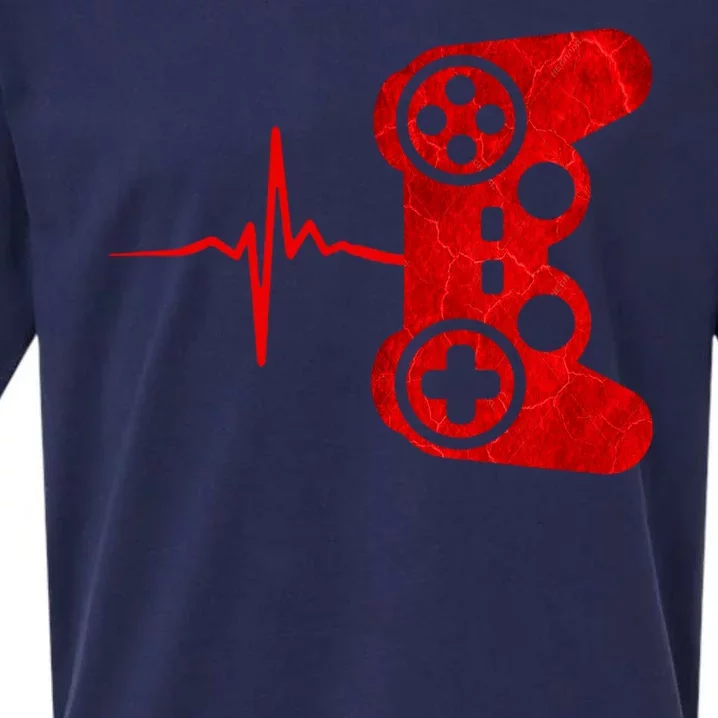 Heartbeat Controller Gamer Sueded Cloud Jersey T-Shirt