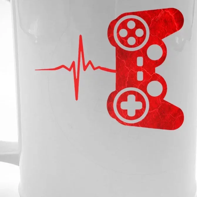 Heartbeat Controller Gamer Front & Back Beer Stein