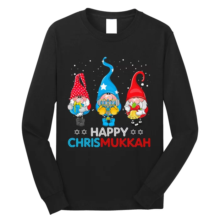 Happy Chrismukkah Gnomes Christmas Hanukkah Jewish Holiday Long Sleeve Shirt