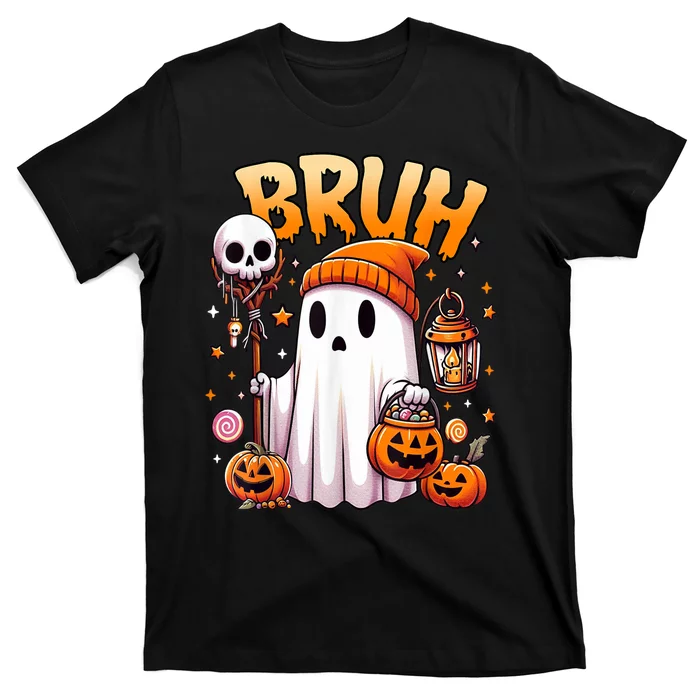 Halloween Cute Ghost Trick Or Treat Candy Bruh Ghost Gift T-Shirt