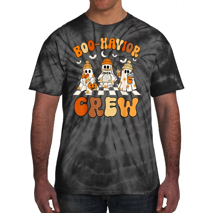 Halloween Cute Ghost Boo Havior Crew Behavior Analyst Aba Gift Tie-Dye T-Shirt