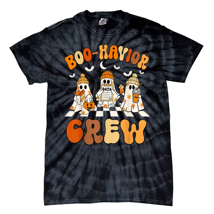 Halloween Cute Ghost Boo Havior Crew Behavior Analyst Aba Gift Tie-Dye T-Shirt