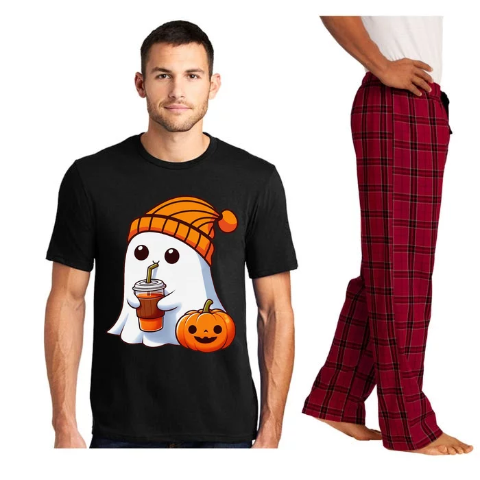 Halloween Costume Ghost Drinking Pumpkin Gift Pajama Set