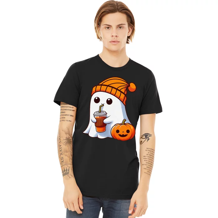 Halloween Costume Ghost Drinking Pumpkin Gift Premium T-Shirt