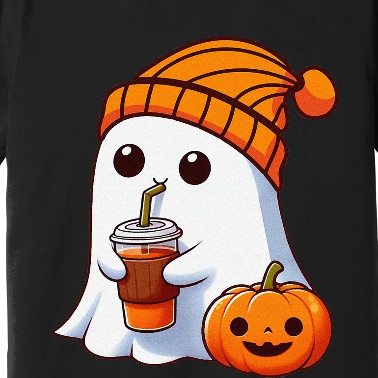 Halloween Costume Ghost Drinking Pumpkin Gift Premium T-Shirt