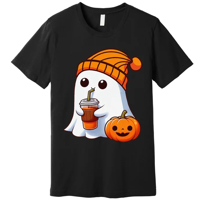 Halloween Costume Ghost Drinking Pumpkin Gift Premium T-Shirt