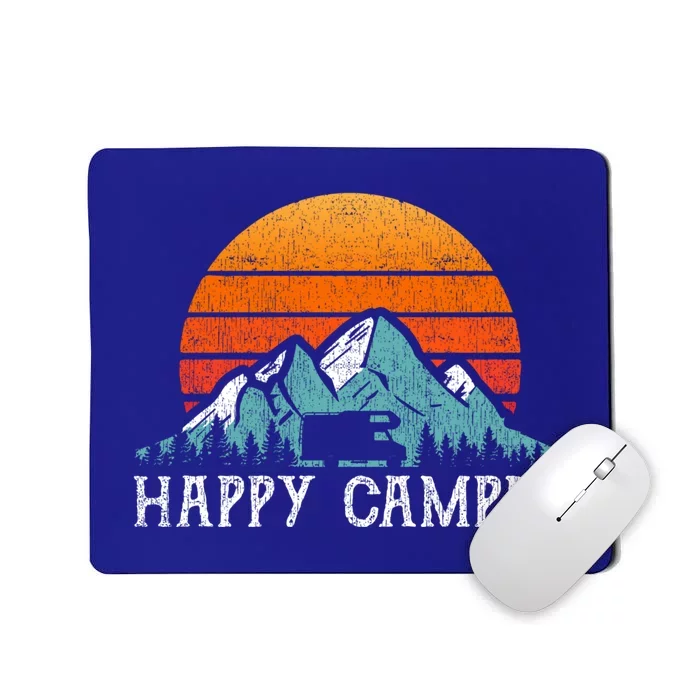 Happy Camper Gift Retro Rv Camping Gift Mousepad