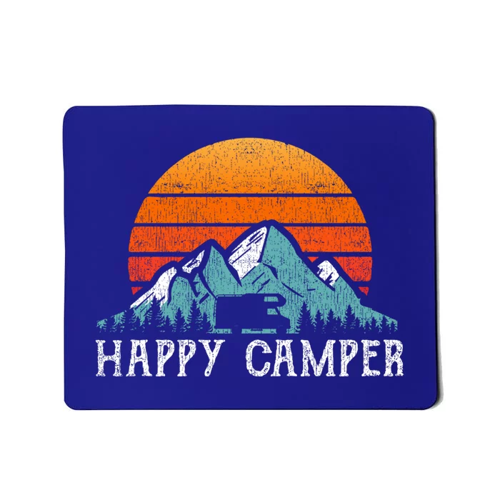 Happy Camper Gift Retro Rv Camping Gift Mousepad