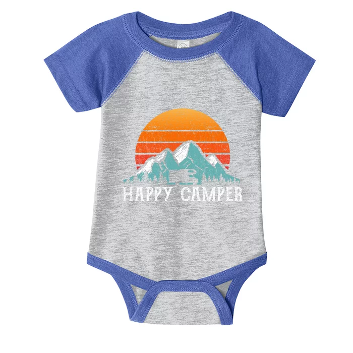 Happy Camper Gift Retro Rv Camping Gift Infant Baby Jersey Bodysuit