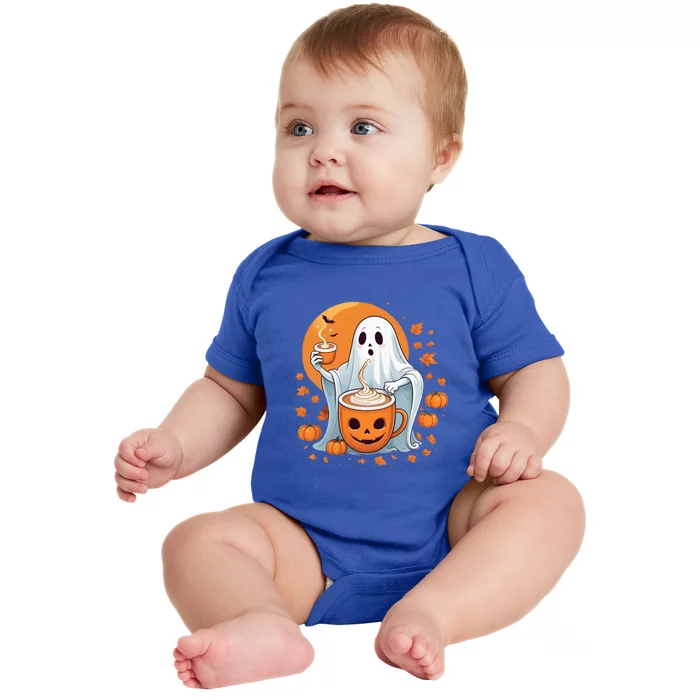 Halloween Cute Ghost Ing Pumpkin Spice Latte Coffee Cool Gift Baby Bodysuit