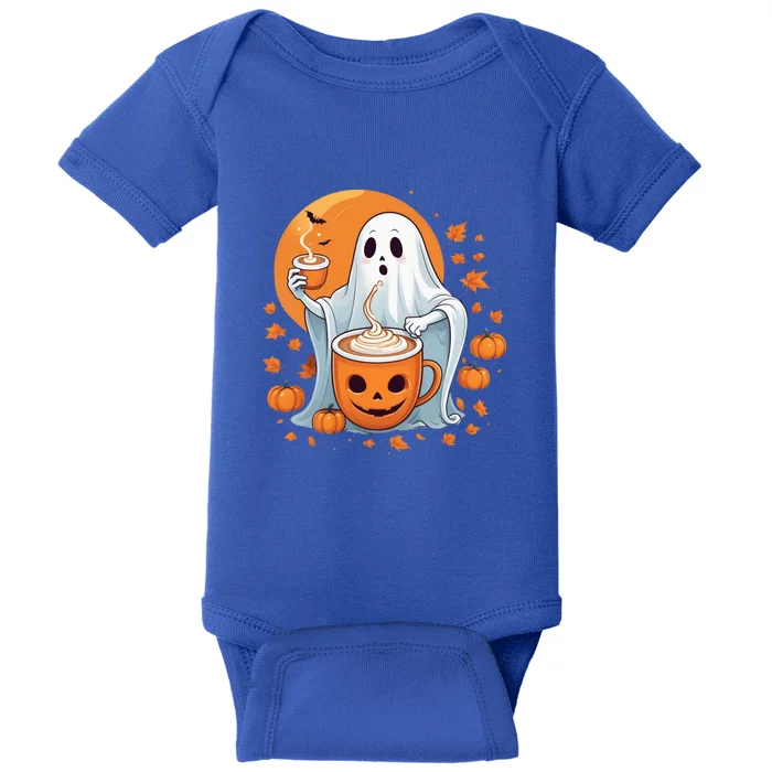 Halloween Cute Ghost Ing Pumpkin Spice Latte Coffee Cool Gift Baby Bodysuit