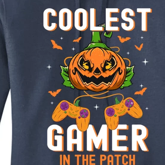 Halloween Coolest Gamer In The Patch Pumpkin Gift Women's Pullover Hoodie