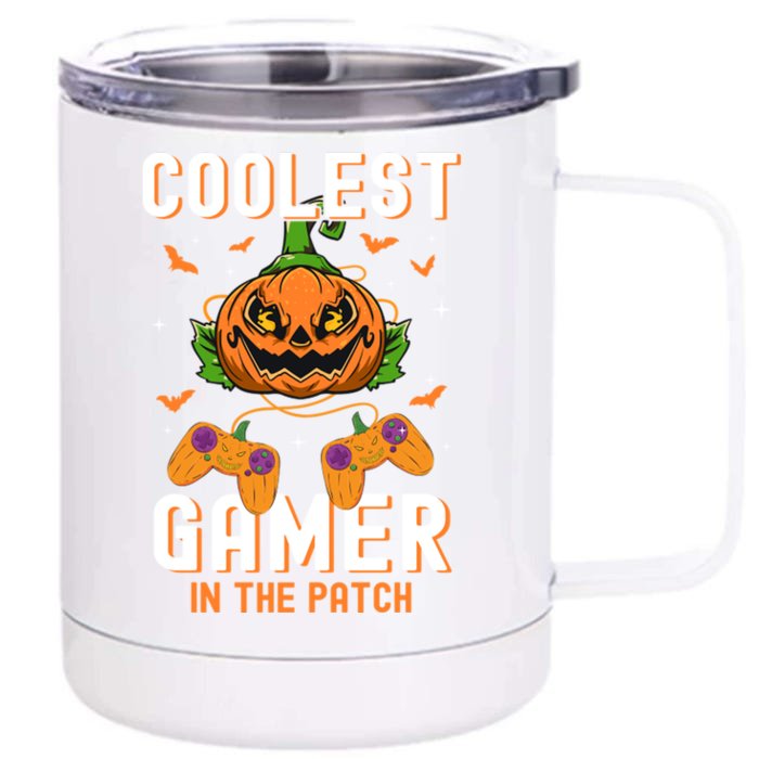 Halloween Coolest Gamer In The Patch Pumpkin Gift Front & Back 12oz Stainless Steel Tumbler Cup