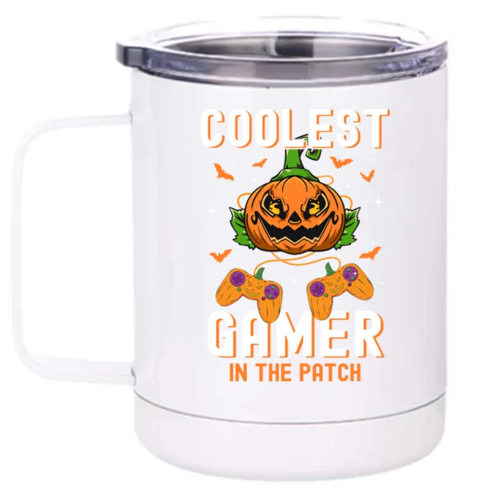 Halloween Coolest Gamer In The Patch Pumpkin Gift Front & Back 12oz Stainless Steel Tumbler Cup