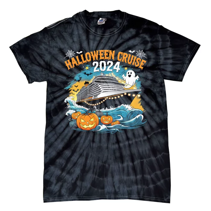 Halloween Cruise Ghost 2024 Matching Family Boo Cruise Squad Tie-Dye T-Shirt